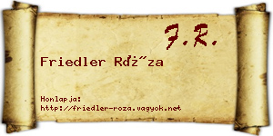 Friedler Róza névjegykártya